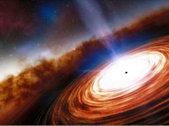 Artist’s impression of a high-redshift quasar as it would have appeared a few hundred million years after the Big Bang. P