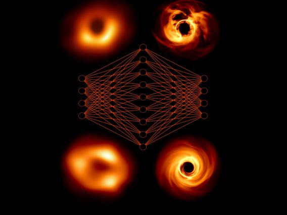 Artist impression of a neural network that connects the observations (left) to the models (right).