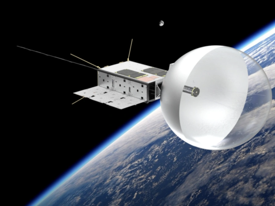 CatSat will orbit Earth about every 95 minutes for the next year, studying radio transmission in the ionosphere and testing an ultralight inflatable antenna. Image: Aman Chandra/FreeFall Aerospace