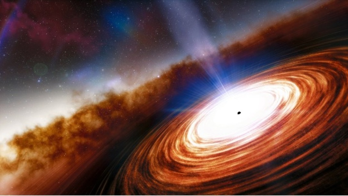 Artist’s impression of a high-redshift quasar as it would have appeared a few hundred million years after the Big Bang. P