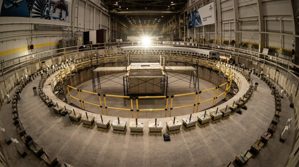 the largest telescope mount built in the United States has begun