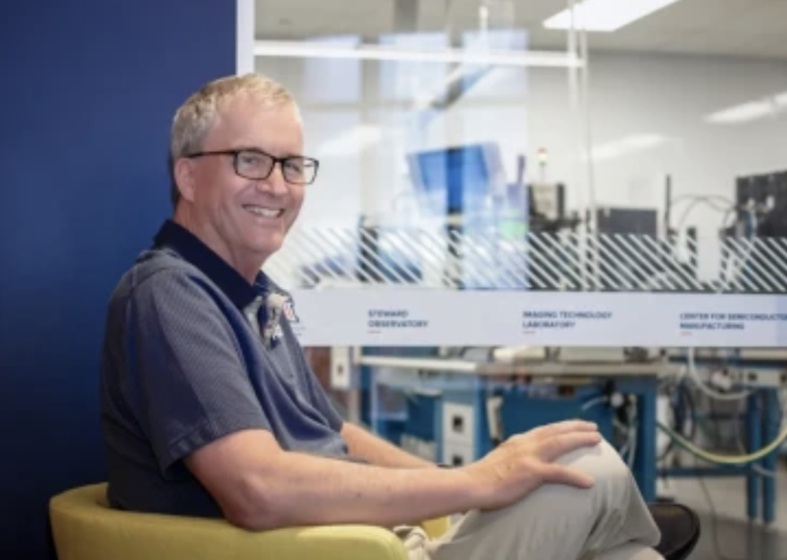 Dr. Michael Lesser after a successful transfer of ITL to its new home in the Applied Research Building (ARB) on the University of Arizona campus, perhaps contemplating his upcoming retirement.