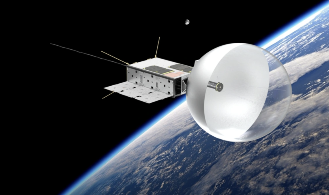 CatSat will orbit Earth about every 95 minutes for the next year, studying radio transmission in the ionosphere and testing an ultralight inflatable antenna. Image: Aman Chandra/FreeFall Aerospace