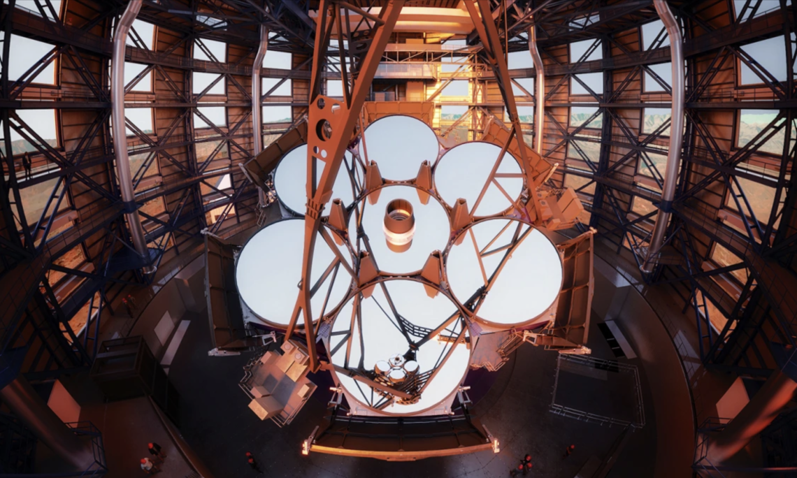 The University of Arizona produces all primary mirror segments for Giant Magellan Telescope. Each measures 27 feet (8.4 meters) in diameter, and the arrangement resembles petals of a flower.
