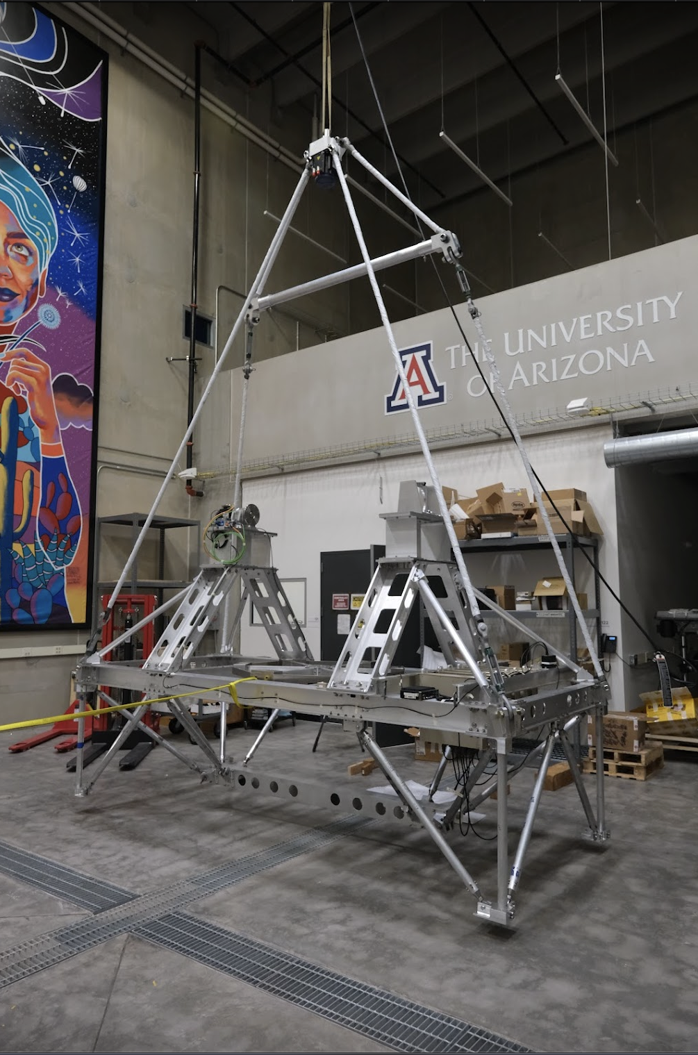 TIM gondola during integration in the University of Arizona's Mission Integration Lab at the Bridges Tech Park. PC: Evan Mayer, UArizona