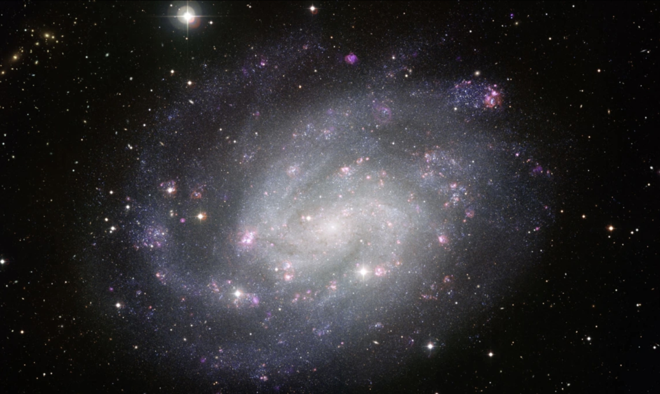 NGC 300 is a small galaxy in a relatively isolated region of the universe. About 6 million light-years from Earth, it is one of the Milky Way's closer neighbors.