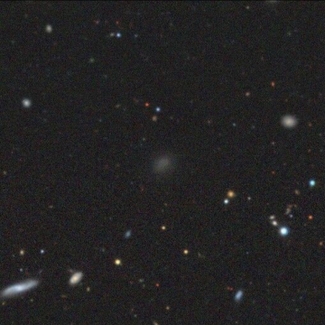 The smudge at the center of the frame is what is known as an ultra-diffuse galaxy, which are faint and difficult to resolve because they contain far fewer stars than other galaxies of their size. Tucson amateur astronomer Richard Donnerstein has won a national award for his work to help detect such galaxies so they can be studied.